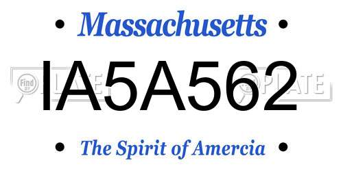 IA5A562 Massachusetts License Plate