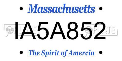 IA5A852 Massachusetts License Plate