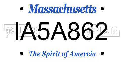 IA5A862 Massachusetts License Plate