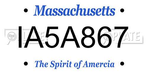 IA5A867 Massachusetts License Plate