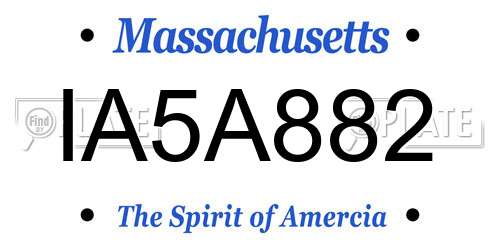 IA5A882 Massachusetts License Plate