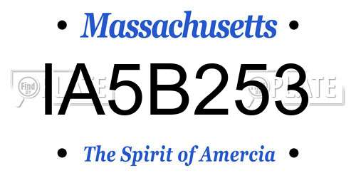 IA5B253 Massachusetts License Plate