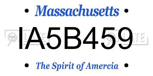 IA5B459 Massachusetts License Plate