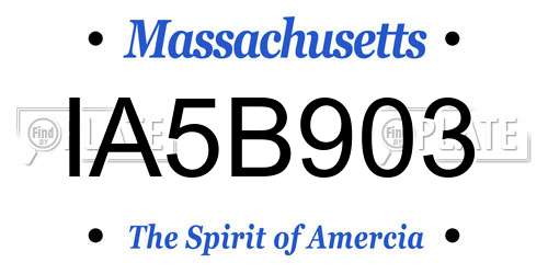 IA5B903 Massachusetts License Plate