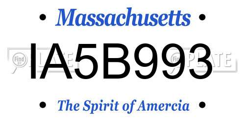 IA5B993 Massachusetts License Plate