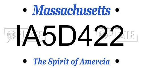 IA5D422 Massachusetts License Plate