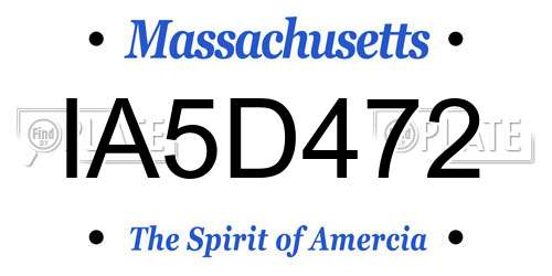 IA5D472 Massachusetts License Plate