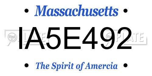 IA5E492 Massachusetts License Plate