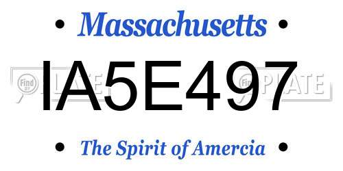 IA5E497 Massachusetts License Plate