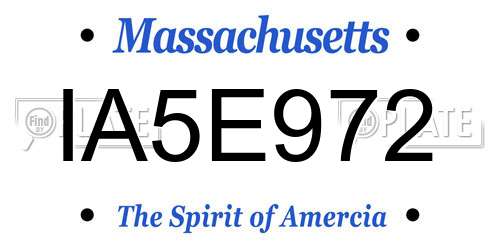 IA5E972 Massachusetts License Plate