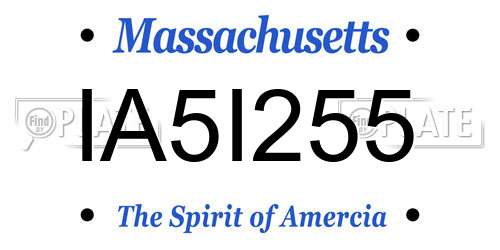 IA5I255 Massachusetts License Plate