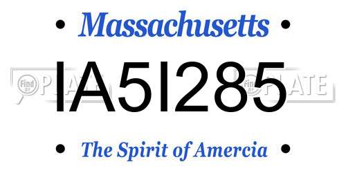 IA5I285 Massachusetts License Plate