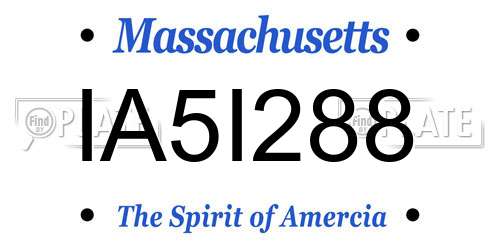 IA5I288 Massachusetts License Plate
