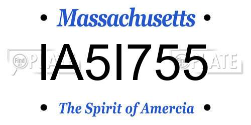 IA5I755 Massachusetts License Plate