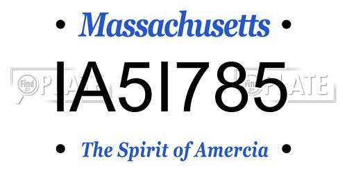 IA5I785 Massachusetts License Plate