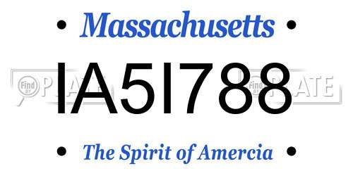 IA5I788 Massachusetts License Plate