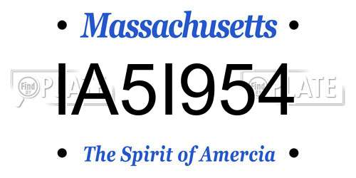 IA5I954 Massachusetts License Plate