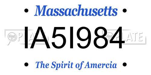 IA5I984 Massachusetts License Plate