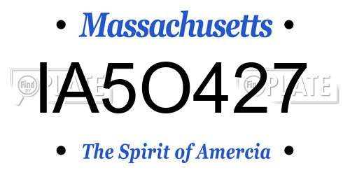 IA5O427 Massachusetts License Plate