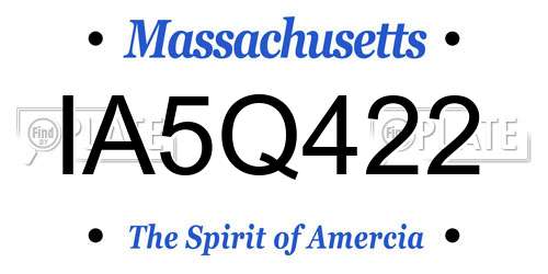 IA5Q422 Massachusetts License Plate
