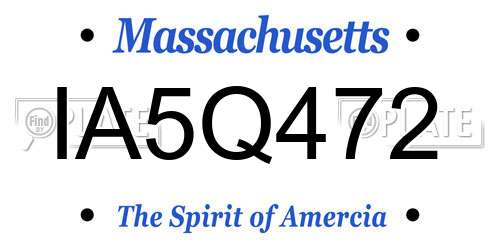 IA5Q472 Massachusetts License Plate