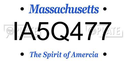 IA5Q477 Massachusetts License Plate