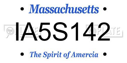 IA5S142 Massachusetts License Plate