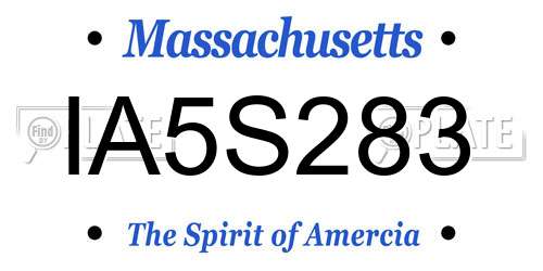 IA5S283 Massachusetts License Plate