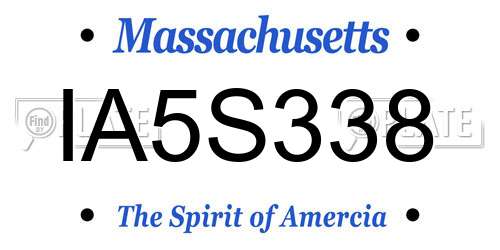 IA5S338 Massachusetts License Plate
