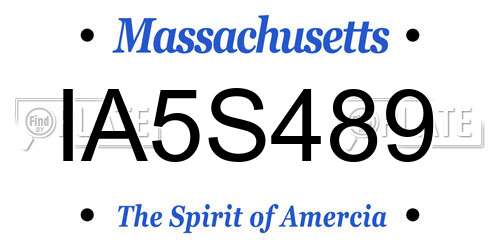 IA5S489 Massachusetts License Plate