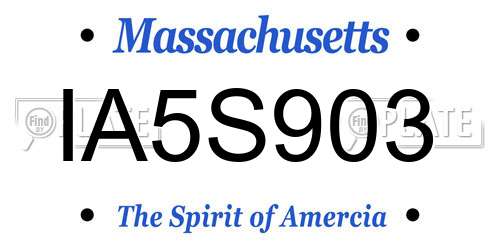 IA5S903 Massachusetts License Plate