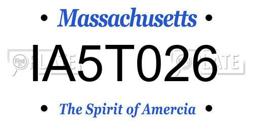 IA5T026 Massachusetts License Plate