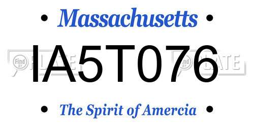 IA5T076 Massachusetts License Plate