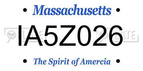 IA5Z026 Massachusetts License Plate