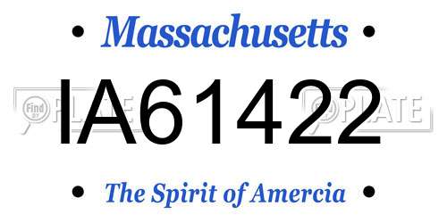 IA61422 Massachusetts License Plate