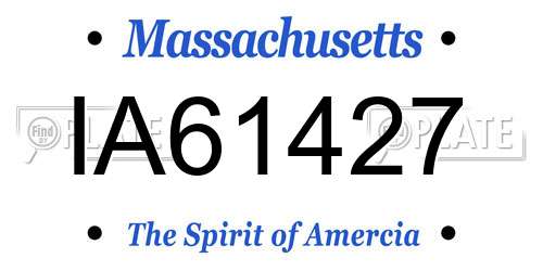 IA61427 Massachusetts License Plate