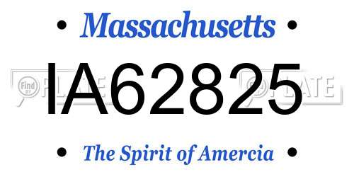 IA62825 Massachusetts License Plate