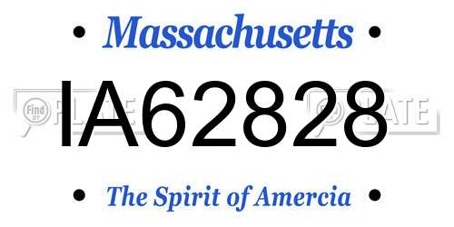 IA62828 Massachusetts License Plate
