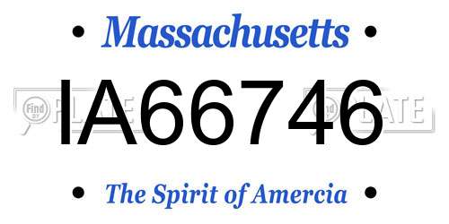 IA66746 Massachusetts License Plate