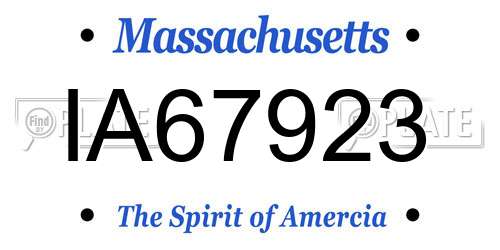 IA67923 Massachusetts License Plate
