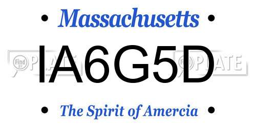 IA6G5D Massachusetts License Plate