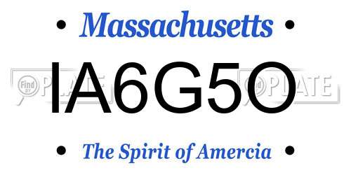 IA6G5O Massachusetts License Plate