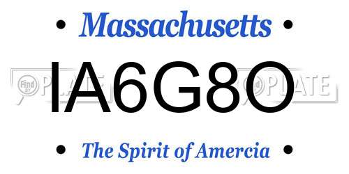 IA6G8O Massachusetts License Plate
