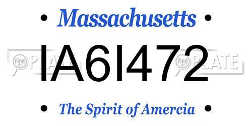 IA6I472 Massachusetts License Plate