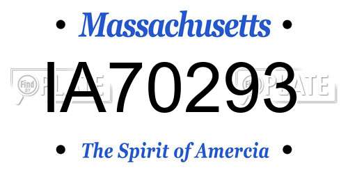 IA70293 Massachusetts License Plate