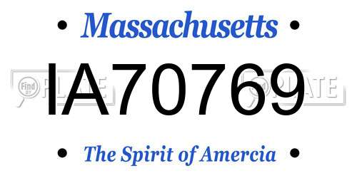 IA70769 Massachusetts License Plate