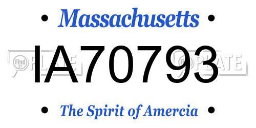 IA70793 Massachusetts License Plate