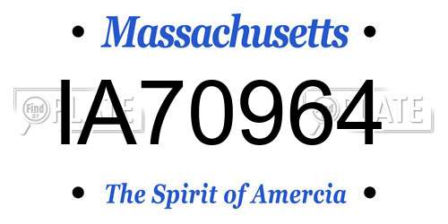 IA70964 Massachusetts License Plate