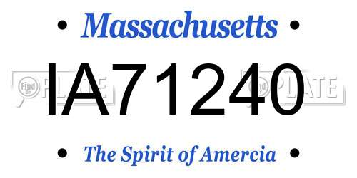 IA71240 Massachusetts License Plate