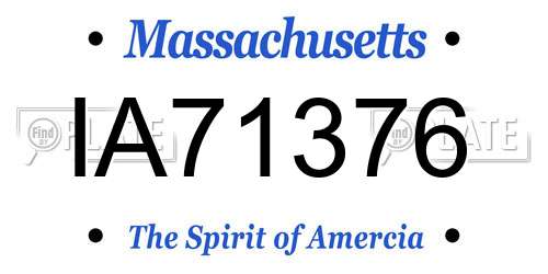 IA71376 Massachusetts License Plate